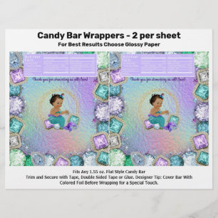 Flyer Mermaid Baby Shower Candy Bar Wrappers