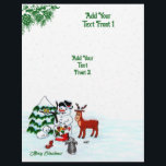 Flyer Merry Christmas! Snowman with Friends<br><div class="desc">Merry Christmas! Snowman with Friends - Baby Polar Bear,  Birds,  Moose,  Rabbit,    ~~~ colored pencil drawing by Krisi ArtKSZP ~~~ Store Category >>> Merry Christmas for Kids >>> Snowman with Friends</div>