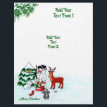 Flyer Merry Christmas! Snowman with Friends<br><div class="desc">Merry Christmas! Snowman with Friends - Baby Polar Bear,  Birds,  Moose,  Rabbit,    ~~~ colored pencil drawing by Krisi ArtKSZP ~~~ Store Category >>> Merry Christmas for Kids >>> Snowman with Friends</div>
