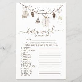 Flyer Merry Christmas Word Scramble Game Baby Shower