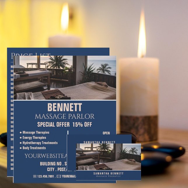 Flyer Mesas de masaje, Terapia de masaje, Sala de masaje (Subido por el creador)