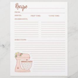 Flyer Mezclador simple panadería de pasteles florales Re