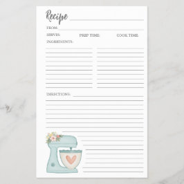 Flyer Mezclador simple panadería de pasteles florales Re