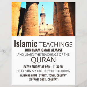 Flyer Mezquita Del Haggag De Abu'l, Anuncio De Enseñanza