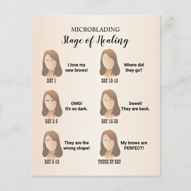 Flyer Microblading Aftercare Instruction Ivory White (Atrás)