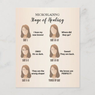 Flyer Microblading Aftercare Instruction Ivory White