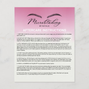 Flyer Microblading Aftercare Instruction Pink Ombre