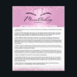 Flyer Microblading Aftercare Instructions Pink Drips<br><div class="desc">Microblading Aftercare Instruction Modern Pink Purpurina Drips Flyers.</div>