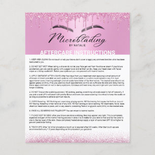 Flyer Microblading Aftercare Instructions Pink Drips