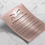 Flyer Microblading Aftercare Instructions Rosa Gold Drip<br><div class="desc">Microblading Aftercare Instruction Modern Rosa Gold Purpurina Drips Flyers.</div>