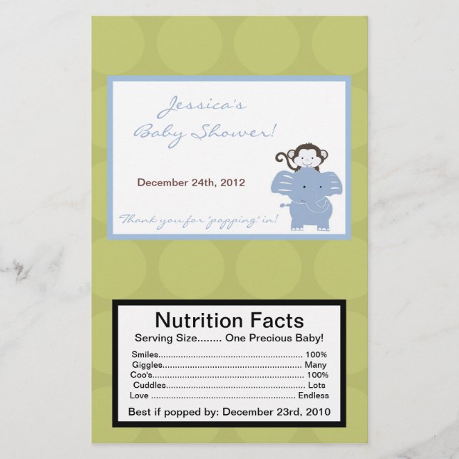 Flyer Microwave Popcorn Wraper Safari Friends (Frente)