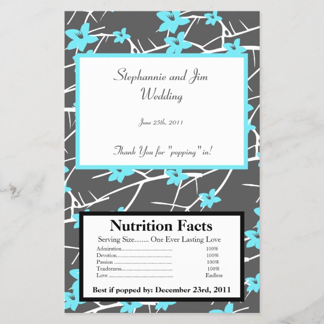 Flyer Microwave Popcorn Wrapn Blue Tea Arizona Flower (Frente)