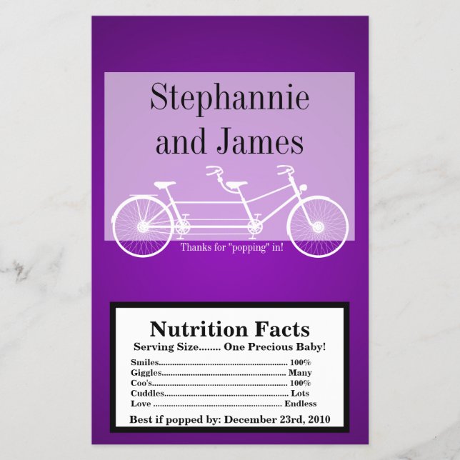 Flyer Microwave Popcorn Wrapn Doble Bicicleta Púrpura (Frente)