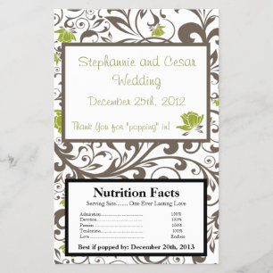 Flyer Microwave Popcorn Wrapn Floral verde con rama