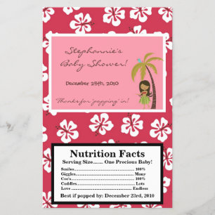 Flyer Microwave Popcorn Wrapn Pink Hawaiian Luau Tropi