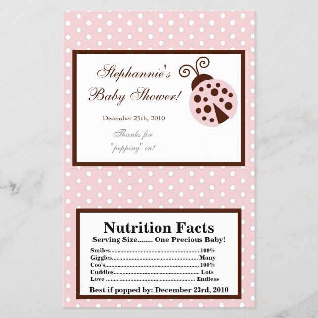 Flyer Microwave Popcorn Wrapn Pink Ladybug (Frente)