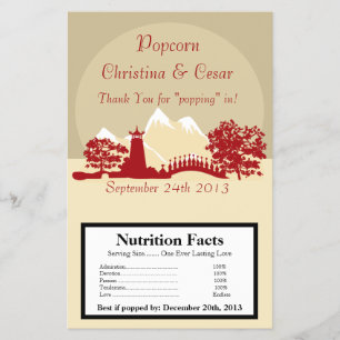 Flyer Microwave Popcorn Wrapn Snowcap Mtns Asian Garde