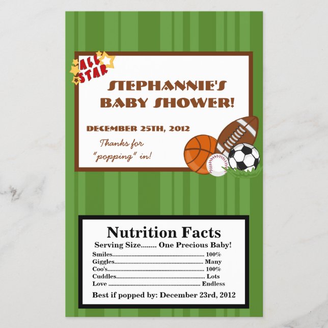 Flyer Microwave Popcorn Wrapper All Star Green (Frente)