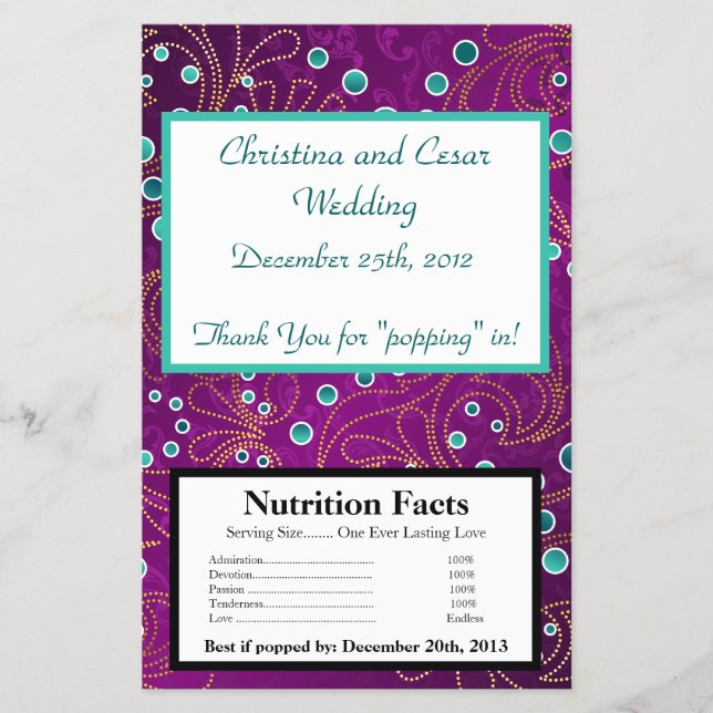 Flyer Microwave Popcorn Wrapper Arabian Purple (Frente)