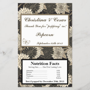 Flyer Microwave Popcorn Wrapper Black Cream Daisises/Car