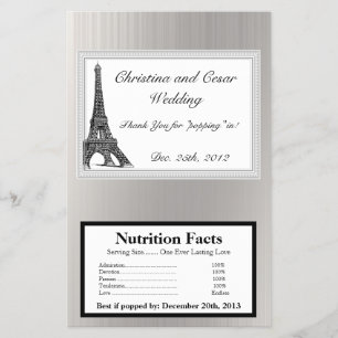Flyer Microwave Popcorn Wrapper Black Eiffel Tower