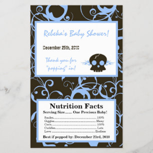 Flyer Microwave Popcorn Wrapper Boy Blue Punk Skull Flam