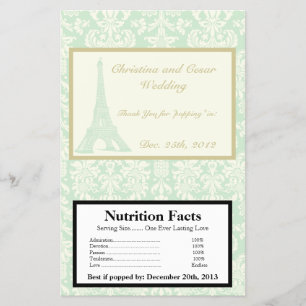 Flyer Microwave Popcorn Wrapper Damask París