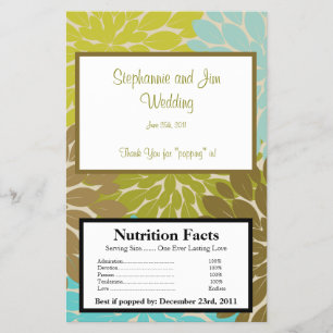 Flyer Microwave Popcorn Wrapper Floral Burst