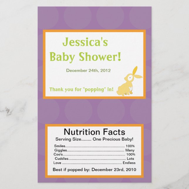 Flyer Microwave Popcorn Wrapper Furry Woodland Animales (Frente)