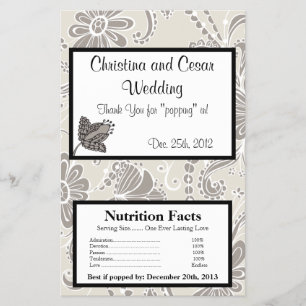 Flyer Microwave Popcorn Wrapper Gray Flourirls Swirls