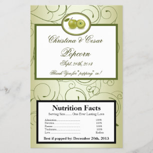 Flyer Microwave Popcorn Wrapper Green Apple Swirt Fruit