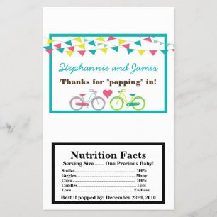 Flyer Microwave Popcorn Wrapper Love Amantes Bicicletas 