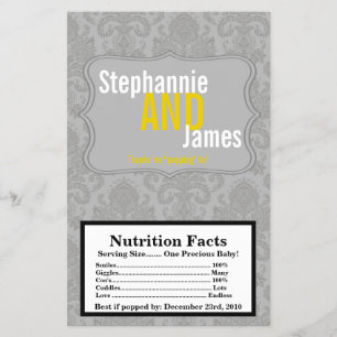 Flyer Microwave Popcorn Wrapper Moderno Gray Damask Lace