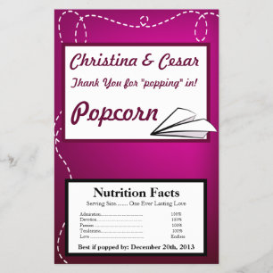 Flyer Microwave Popcorn Wrapper Paper Plano Purple Loop