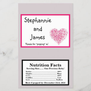 Flyer Microwave Popcorn Wrapper Pink Floral Petales Flow