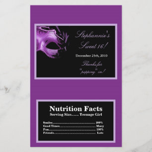 Flyer Microwave Popcorn Wrapper Sweet 16 Purple Lilac