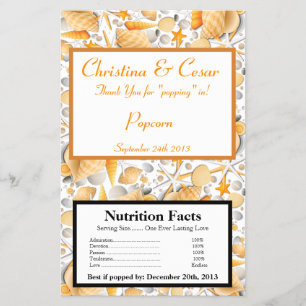 Flyer Microwave Popcorn Wrapper Variado Seashells Orang