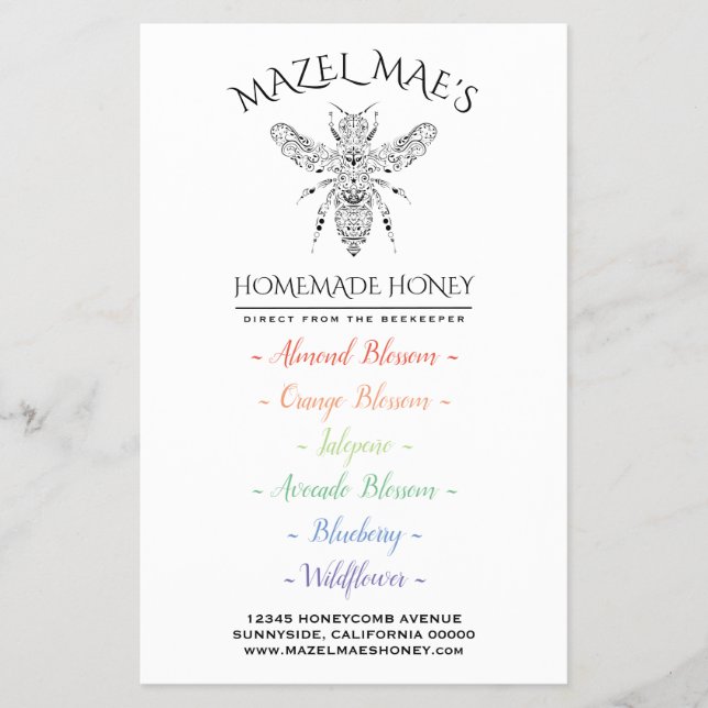 Flyer Miel casera personalizado (Frente)