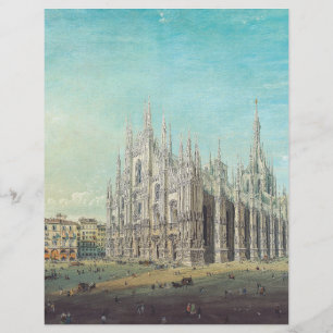 Flyer Milán Piazza del Duomo años 1850 por Carlo Bossoli