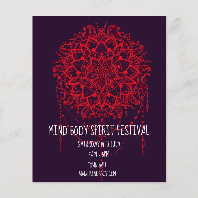Flyer Mind Body Spirit New age mandala festival (Frente)