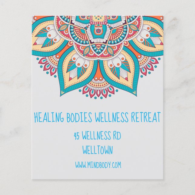 Flyer Mind Body Spirit New age mandala Health Retreat (Frente)