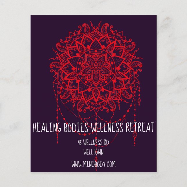 Flyer Mind Body Spirit New age mandala Health Retreat (Frente)