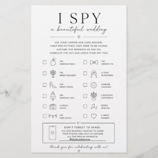 Flyer Mínima caza del tesoro elegante de boda I Spy