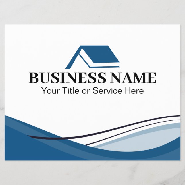 Flyer Minimal Blue Real Estate Agent House Logo (Frente)