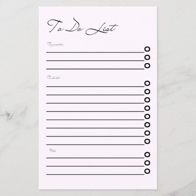 Flyer Minimalist Clean White Daily To Do List Planner (Frente)
