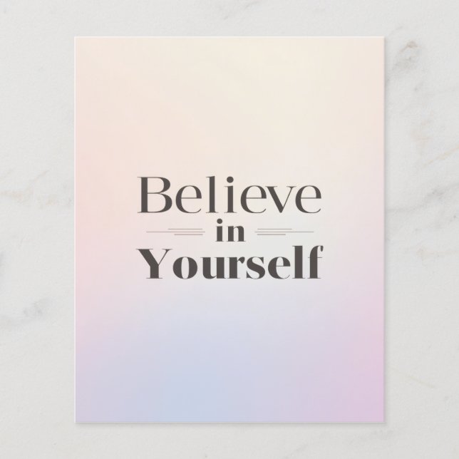 Flyer Minimalist Motivational Poster: Believe in Yoursel (Frente)