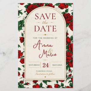Flyer Minimalist Red Rose Elegant Floral Classic Rose