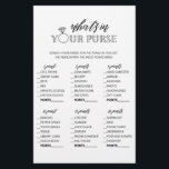Flyer Minimalista qué hay en tu bolso juego de ducha de<br><div class="desc">Disfruta de tu ducha de novia con estos juegos sencillos y lindos. Consulte nuestra colección para ver más juegos de ducha de novias en el mismo estilo. Tenga en cuenta que estos juegos no son editables.</div>