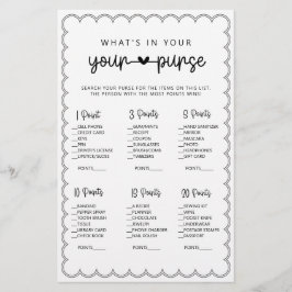 Flyer Minimalista qué hay en tu bolso juego de ducha de