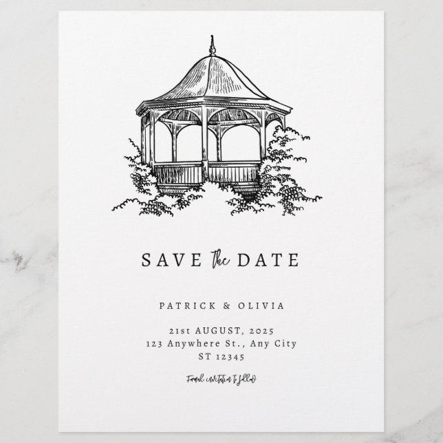 Flyer Minimalista Save The Date Elegante Boda  (Frente)